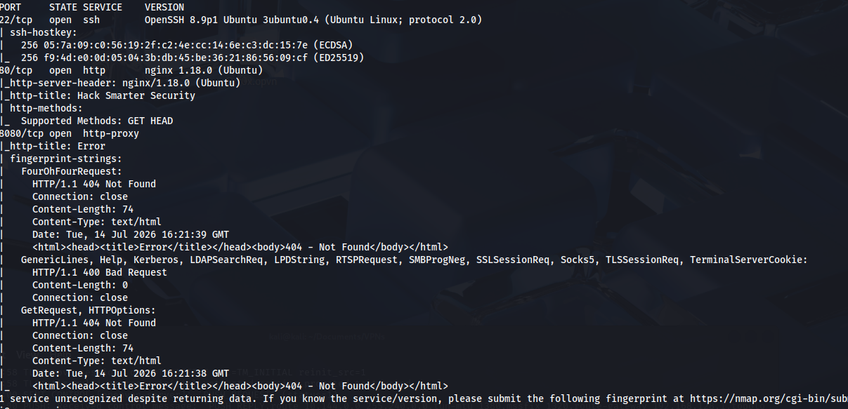 nmap scan results